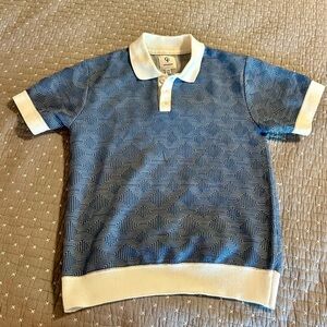 (Bundle 3 for $15) Kids Geometric Blue Polo Sweater Size L
